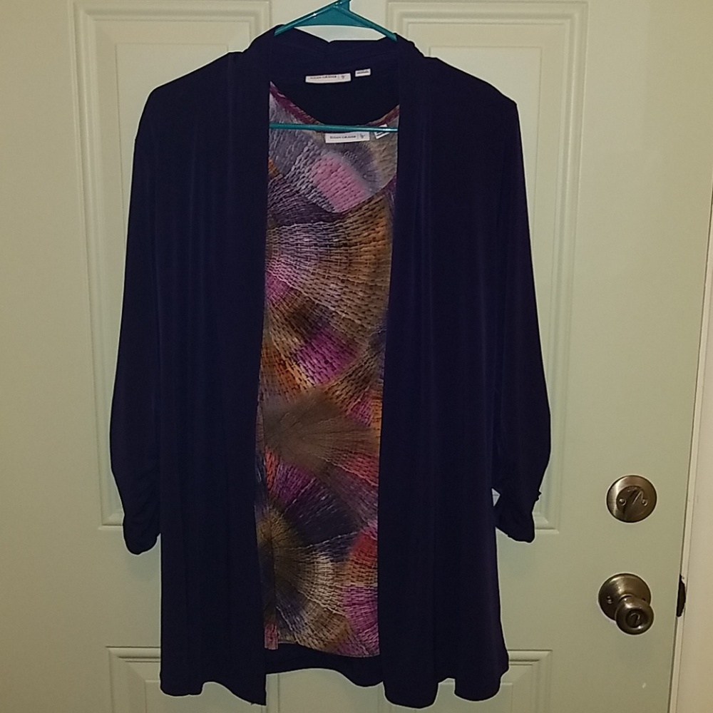 Susan Graver Cardigan Tank Set size M